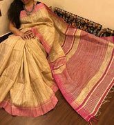 Tussar ghicha silk saree silkzon.in